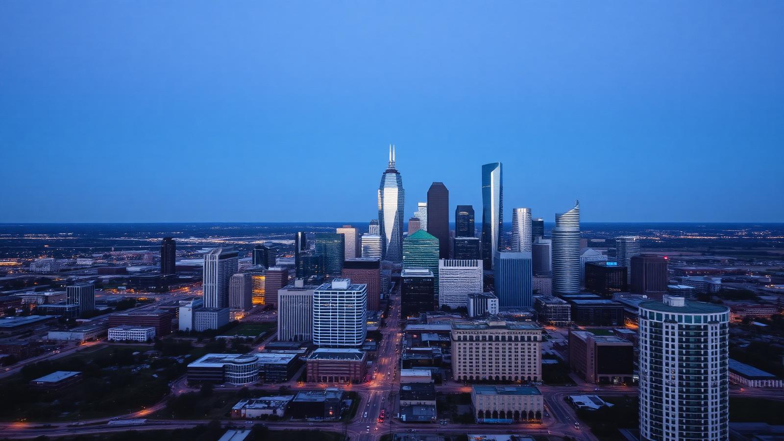 Dallas–Fort Worth skyline at dusk